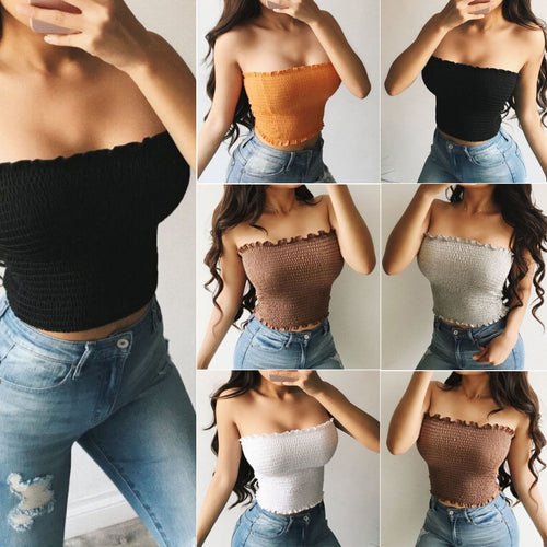 Sexy Fashion Summer Skinny Women Sleeveless Crop Tops Backless Vest Halter Tank Tops Short Solid Camis